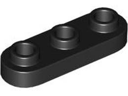 Plate, Round 1 x 3 with Open Studs: {черен}