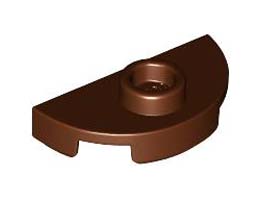 PLATE 1X2, 1/2 CIRCLE, W/ 1 KNOB: {червеникаво-кафяв}