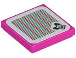 Tile 2 x 2 with Groove with Super Mario Scanner Code Birdo Pattern (Sticker) - Set 71413: {ярко пурпурен}
