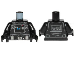 Torso SW TIE Bomber Pilot, Detailed with Back Printing Pattern / Black Arms / Black Hands: {черен}