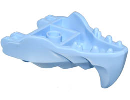 Dragon Head (Ninjago) Jaw with Large Spike and 2 Bar Handles on Back: {светло кралско син}