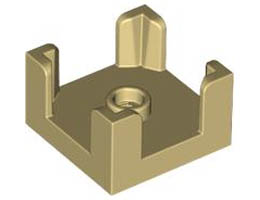 Container, Box 2 x 2 x 1 Half with Stud and 4 Corner Supports: {тухлено жълт}