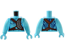 Torso Navi with Dark Blue Markings, Reddish Brown Strap and Silver Belt, and Silver Spots Pattern / Medium Azure Arms Long / Medium Azure Hands : {умерено небесносин}