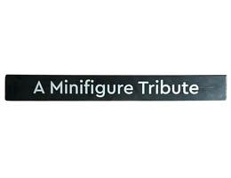 Tile 1 x 8 with White A Minifigure Tribute Pattern: {черен}