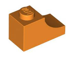 BRICK 1X2, OUTSIDE HALF ARCH, NO. 1: {ярко оранжев}
