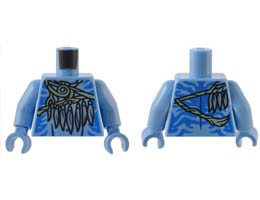 Torso Navi with Blue Markings, Sand Green Strap, Silver Feather Necklace and Spots Pattern / Medium Blue Arms / Medium Blue Hands: {умерено син}