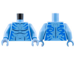 Torso Navi with Blue Markings, Bare Chest, Silver Spots, and Dark Blue Navel Pattern / Medium Blue Arms / Medium Blue Hands: {умерено син}