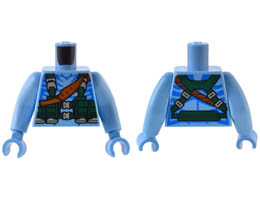 Torso Navi with Blue Markings, Reddish Brown Strap, and Dark Green and Silver Utility Belt Pattern / Medium Blue Arms Long / Medium Blue Hands : {умерено син}