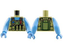 Torso Navi with Blue Markings, Medium Blue Neck, Flak Vest with Pouches, and Tree Badge Pattern / Medium Blue Arms Long / Medium Blue Hands : {маслинено зелен}