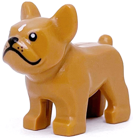 Dog, French Bulldog with Black Eyes, Nose, Mouth, and Whiskers, White Spot on Forehead Pattern: {умерен нуга}