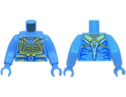 Torso Navi with Blue Markings, Yellow Tribal Vest, Silver Spots, and Bright Light Orange and Dark Blue War Paint Pattern / Medium Blue Arms Long / Medium Blue Hands : {умерено син}