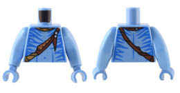 Torso Navi with Blue Markings, Reddish Brown Strap and Necklace, and Silver Spots Pattern / Medium Blue Arms Long / Medium Blue Hands : {умерено син}