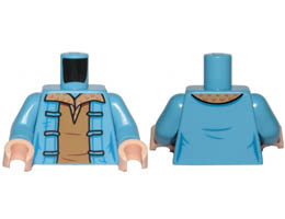 Torso Female Dark Tan Shirt and Jacket Pattern / Medium Blue Arms / Light Nougat Hands : {умерено син}