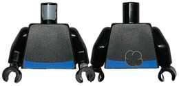 Torso Blue Pants, Bushy Tail on Back Pattern / Black Arms / Black Hands: {черен}