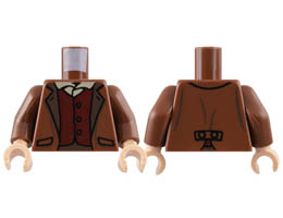 Torso Jacket with Dark Brown Lapels, Tan Shirt, Dark Red Vest Pattern / Reddish Brown Arms / Light Nougat Hands: {червеникаво-кафяв}