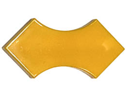 Tile, Modified 2 x 2 with 2 1 x 1 Curved Cutouts (Double Arrow): {огнено жълто-оранжев}
