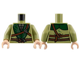 Torso Jacket, Dark Green Lapels with Silver Filigree and Clasps, Reddish Brown Belts Pattern / Olive Green Arms / Light Nougat Hands : {маслинено зелен}