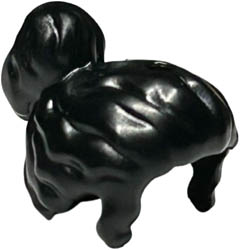 Minifigure, Hair Female with Top Knot Bun and Bangs, Hole on Top: {черен}
