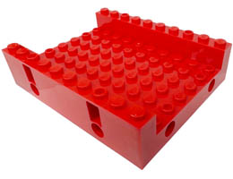 Technic, Brick 8 x 10 x 2 with 6 x 10 Recessed Center and 2 Pin Holes on each Side: {ярко червен}