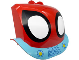 Windscreen 3 x 8 x 5 1/3 with Bar Handle and Mudguards with Large White and Black Eyes and Medium Azure Bumper with Yellow Headlights Pattern : {ярко червен}