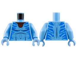 Torso Navi with Blue Markings, Reddish Brown Choker Necklace, and Silver Spots Pattern / Medium Blue Arms / Medium Blue Hands: {умерено син}