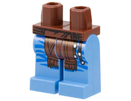 Hips and Medium Blue Legs with Reddish Brown Loincloth, Tassels, and Blue Markings Pattern: {червеникаво-кафяв}