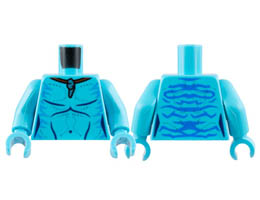 Torso Navi with Blue Markings, Silver Pendant Necklace, and Silver Spots Pattern / Medium Azure Arms / Medium Azure Hands: {умерено небесносин}