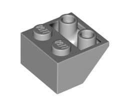 Покривна плочка 2X2/45° инверсна (*) с кух кръгъл долен пин: {умерено каменно сив}
