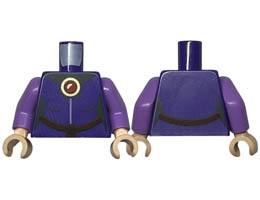 Torso Female Dress with Gold and Red Medallion and Dark Red Rope Pattern / Medium Lavender Arms / Light Nougat Hands: {светло виолетов}