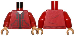 Torso Hoodie with Pockets, Dark Red Zipper and Trim over White Shirt Pattern / Red Arms with White Stripes and Dark Red Cuffs Pattern / Nougat Hands : {ярко червен}