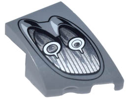 Wedge 3 x 2 Right No Studs with Pagani Utopia Car Headlight, 2 Silver Bulbs and Black Outline Pattern: {тъмно каменно сив}
