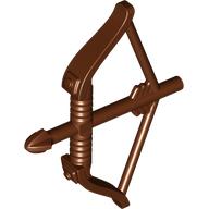 Minifigure, Weapon Bow, Recurve with Wide Flat Limbs, Arrow Drawn: {червеникаво-кафяв}