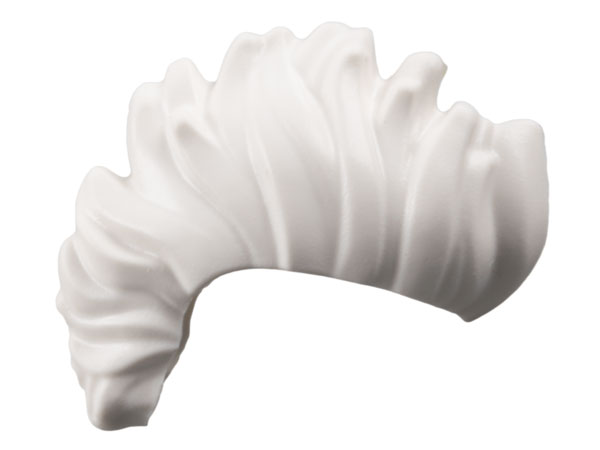 Minifigure, Hair Mohawk, Wide and Wavy: {бял}