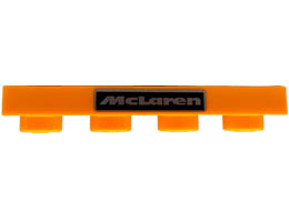 Plate 1 x 4 with Black and Silver McLaren Logo Upside Down Pattern: {ярко оранжев}