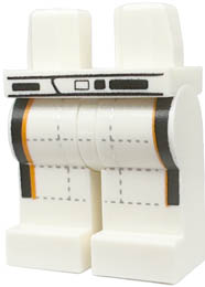 Hips and Legs with Belt, Black and Orange Stripes, and Silver Stitching Pattern: {бял}