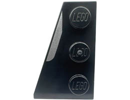 Wedge, Plate 3 x 2 Left with Silver Stripe Pattern: {черен}