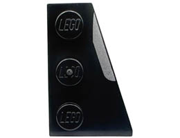 Wedge, Plate 3 x 2 Right with Silver Stripe Pattern: {черен}