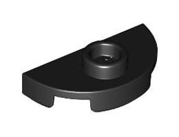 PLATE 1X2, 1/2 CIRCLE, W/ 1 KNOB: {черен}