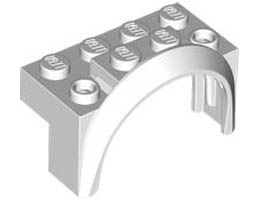 Vehicle, Mudguard 4 x 2 1/2 x 2 with Arch Round: {бял}