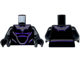 Torso Dark Purple and Silver Markings and Outlines Pattern / Black Arms / Black Hands: {черен}