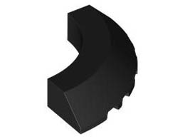Brick, Round Corner 5 x 5 with Slope 45 Edge without Studs : {черен}