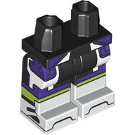 Hips and Legs with Molded White Lower Legs / Boots and Printed Dark Purple and White Trim on Shorts, Lime Stripes Pattern: {черен}