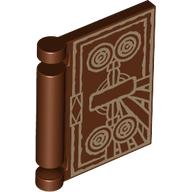 Minifigure, Utensil Book Cover with Gold Circles and Lines Pattern (The Darkhold): {червеникаво-кафяв}