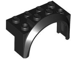 Vehicle, Mudguard 4 x 2 1/2 x 2 with Arch Round: {черен}