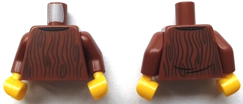 Torso Sweater with Dark Brown Wood Grain Pattern (BAM) / Reddish Brown Arms / Yellow Hands: {червеникаво-кафяв}