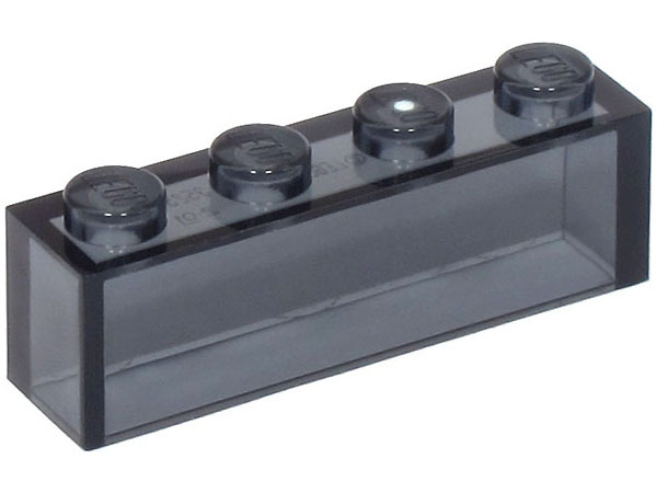 BRICK 1X4 W/O PINS: {прозрачно черен}