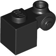 Brick, Modified 1 x 1 with Scroll with Hollow Stud: {черен}