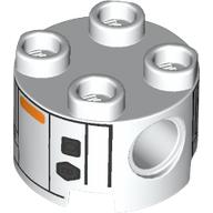 BRICK 2X2,ROUND,W/ HOLE,DIA. 4,85,NO. 11: {бял}