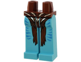 Hips and Medium Azure Long Legs Completely Hollow with Reddish Brown and Silver Loincloth and Dark Azure Stripes Pattern: {червеникаво-кафяв}