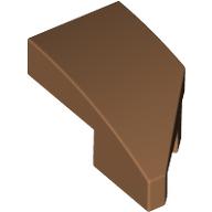 Лява плочка 1x2, с лък, 45 градуса. разрез: {умерен нуга}